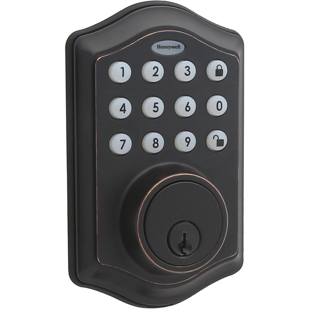Electronic Entry Deadbolt with Keypad, Oil Rubbed Bronze P43714