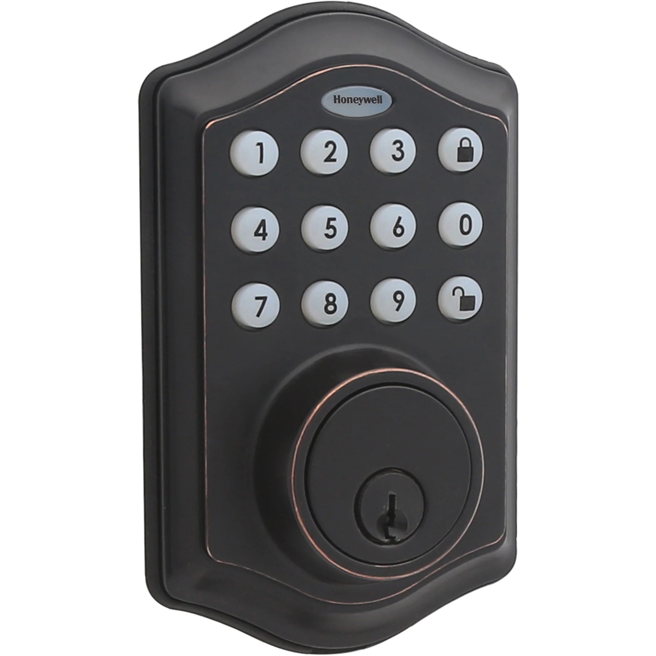 Electronic Entry Deadbolt with Keypad, Oil Rubbed Bronze P43714