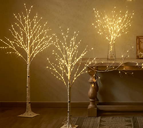 Birch Tree with Lights 4FT 200 Fairy Lights for Indoor Outdoor Decor B573