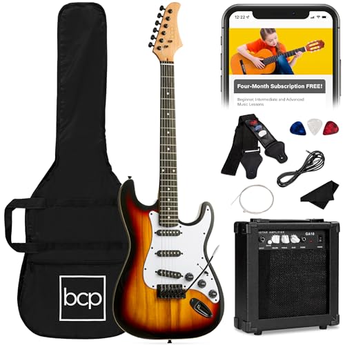 39in Full Size Beginner Electric Guitar Starter Kit with Case and Amp E13920