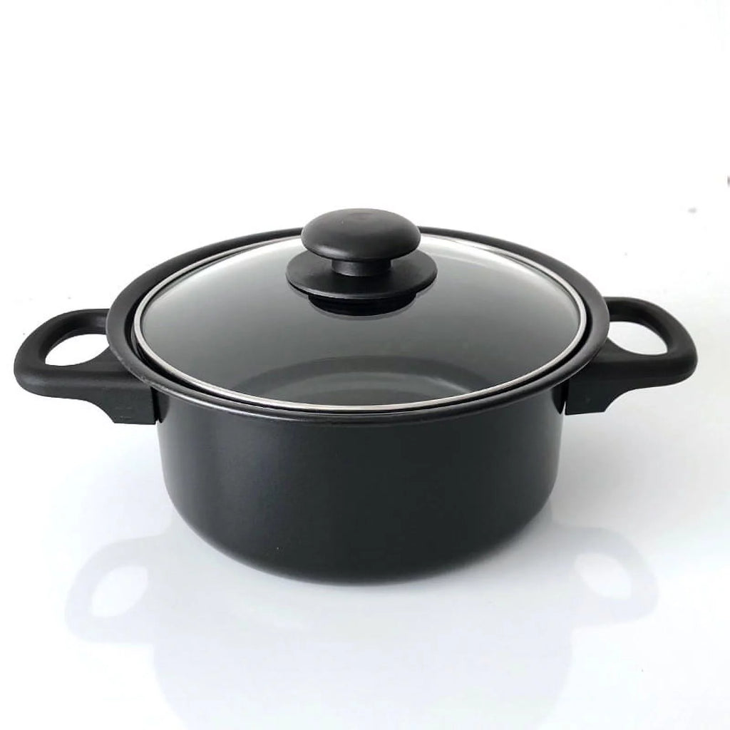 Non-Stick Cookware Set, 13 Piece, Portable Cast Iron Pots and Pans with Glass Lids T916424