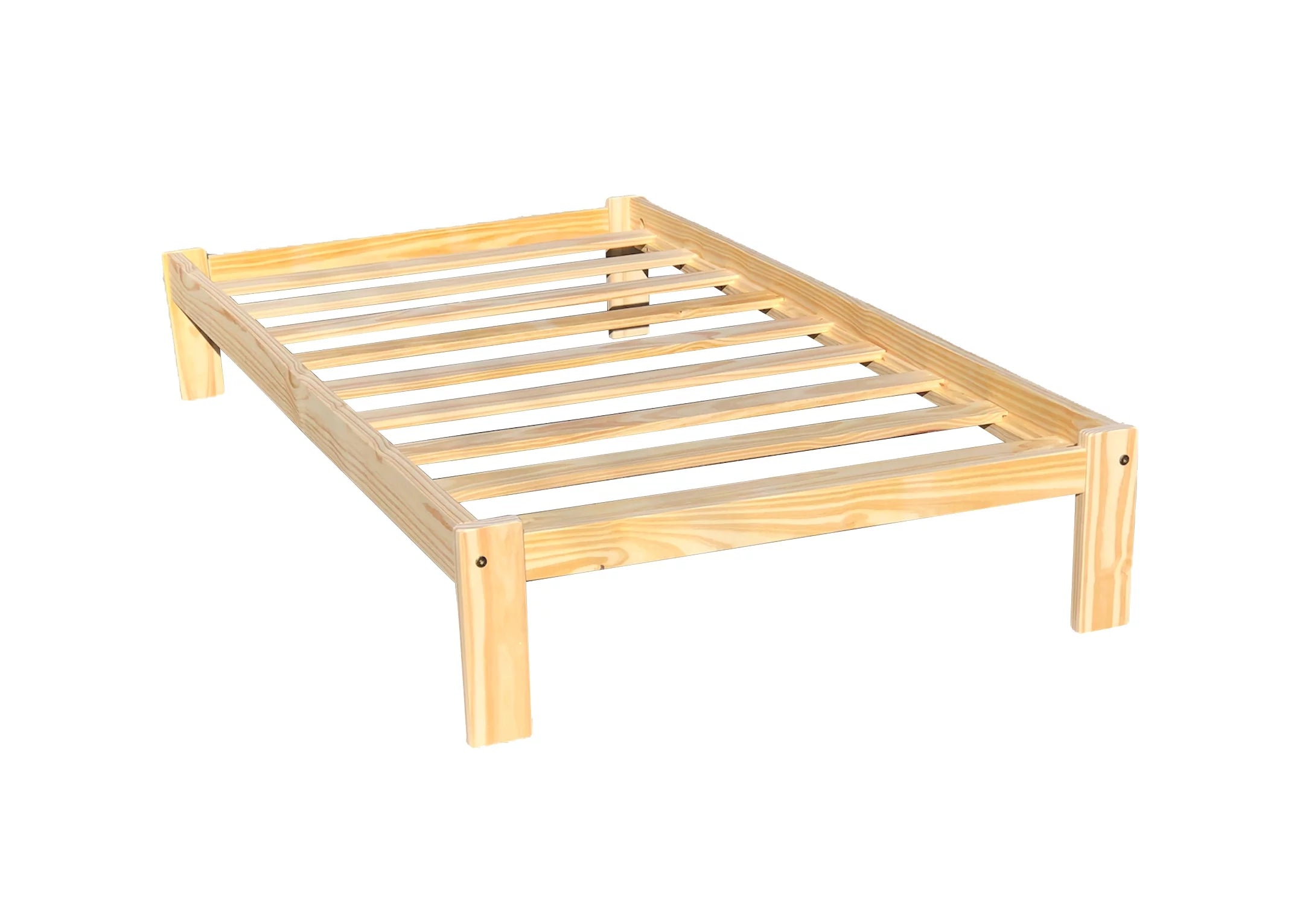 Twin Size Solid Pine Wood Platform Bed R403540