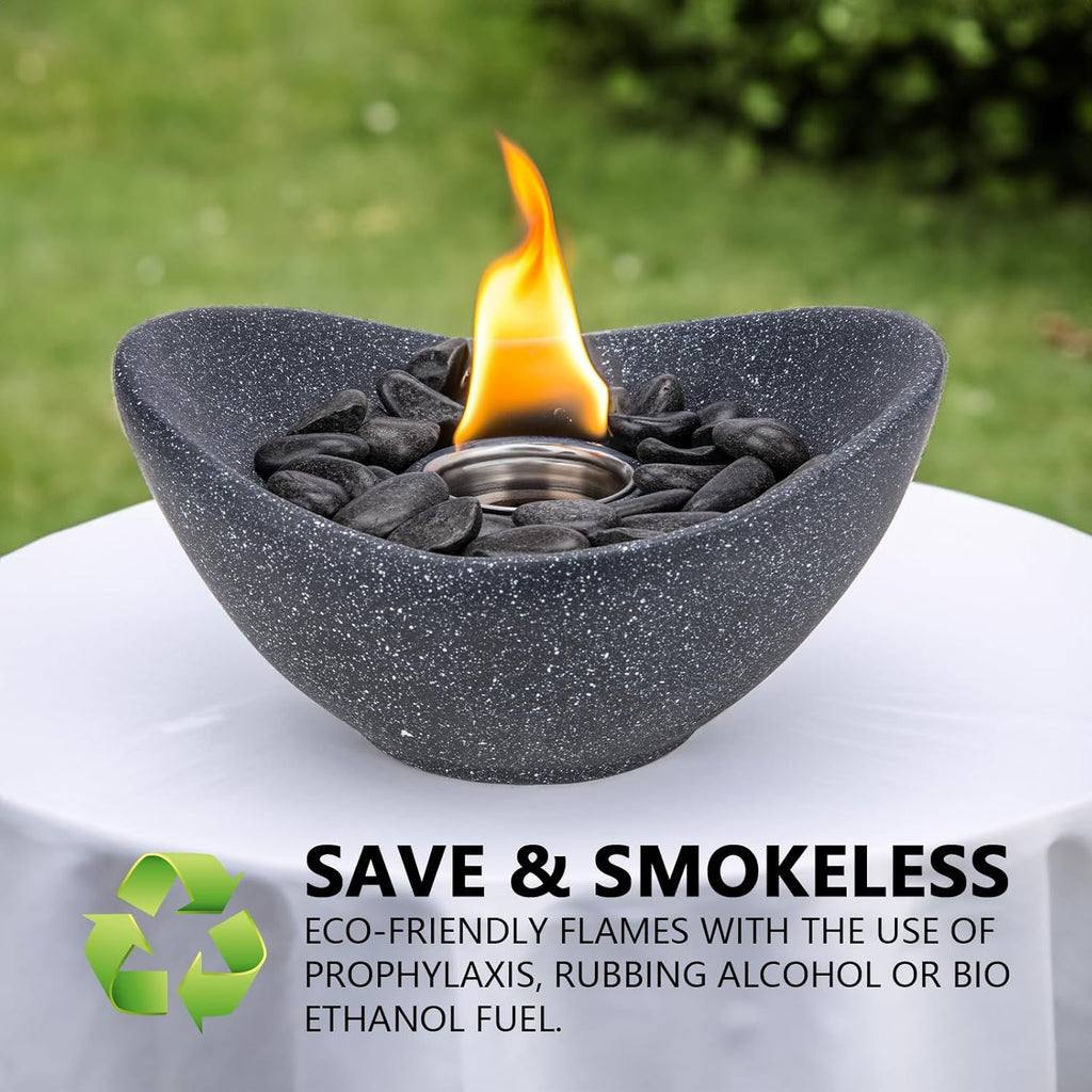 Tabletop Fire Pit Bowl, Multi-Fuel Portable Fireplace for Indoor and Outdoor Use, 11 Inch P9670