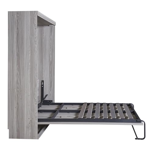 Murphy Bed Chest with Shelves and USB Ports, Foldable Wood Frame Y56482
