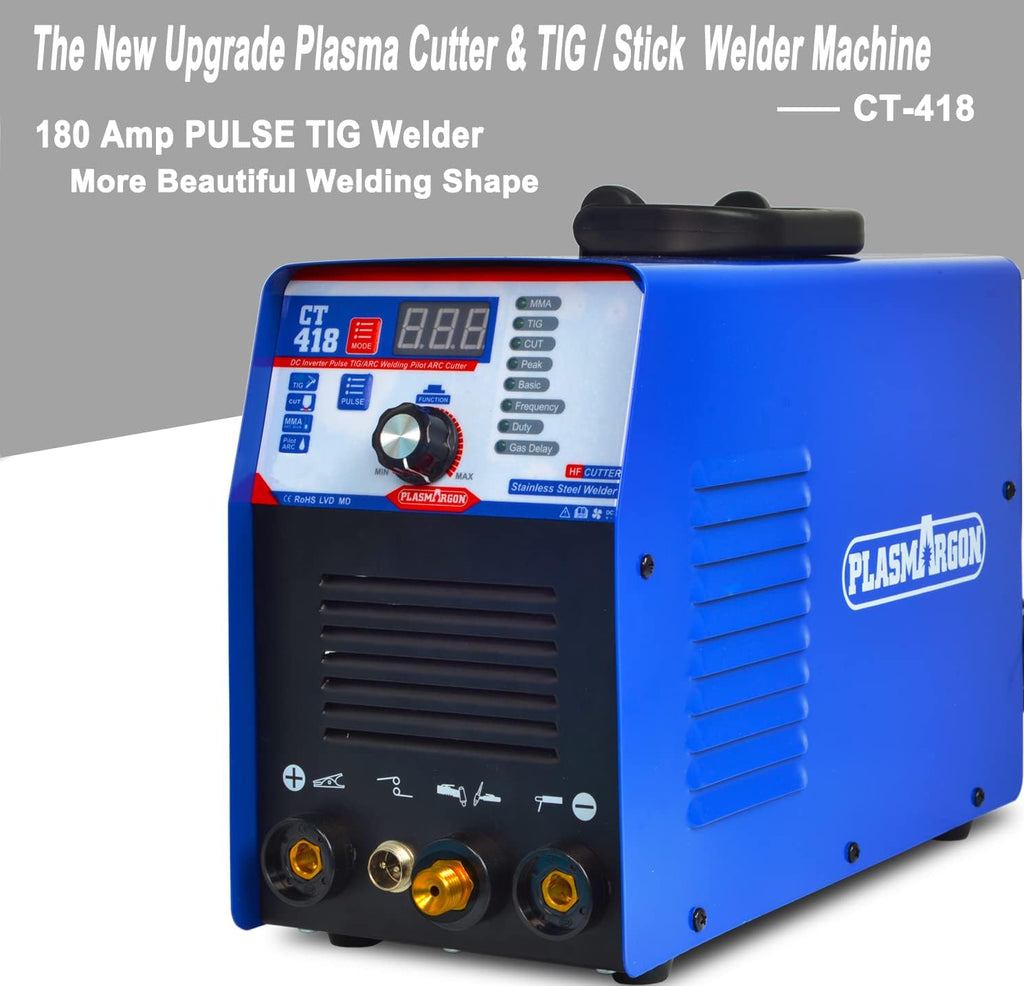 Plasma Cutter TIG Stick Welder 3 in 1 Combo, 180A Pulse, 110/220V Dual Voltage G6176