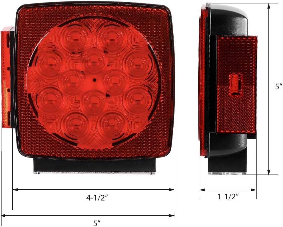 12V Submersible LED Trailer Tail Light Kit for Under 80 Inch Trailer M3415
