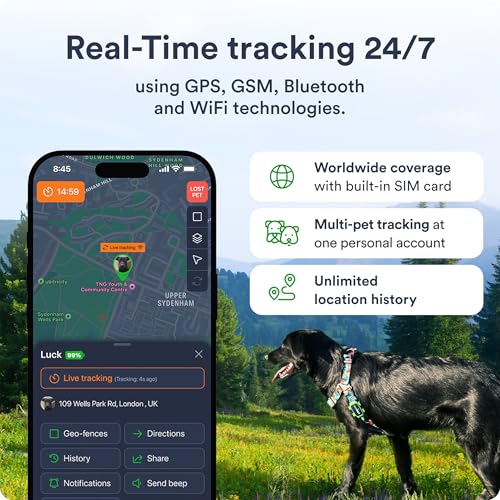 Dog GPS Tracker with Geo-Fence and Real-Time Location Alerts Q91407