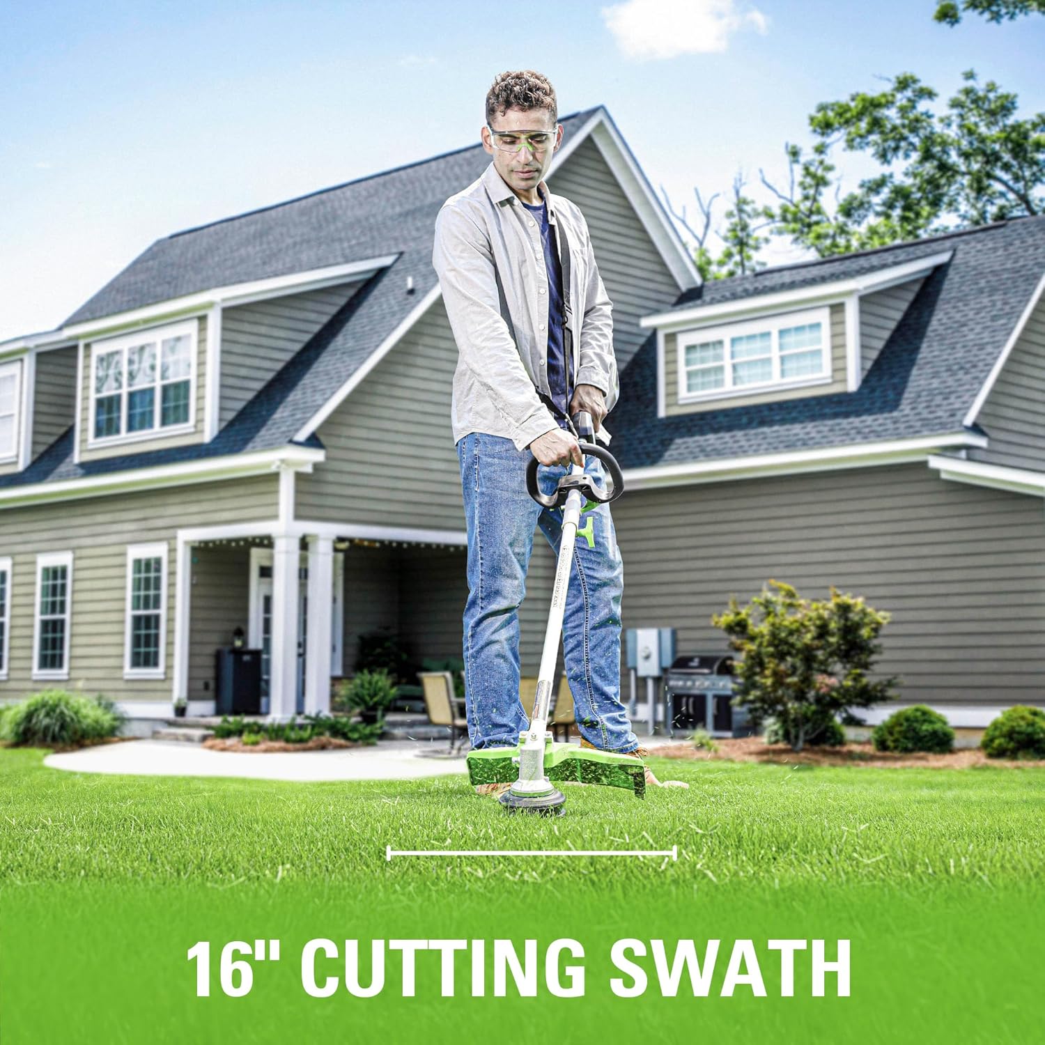 80V 16-Inch Brushless String Trimmer with Battery and Charger A9053