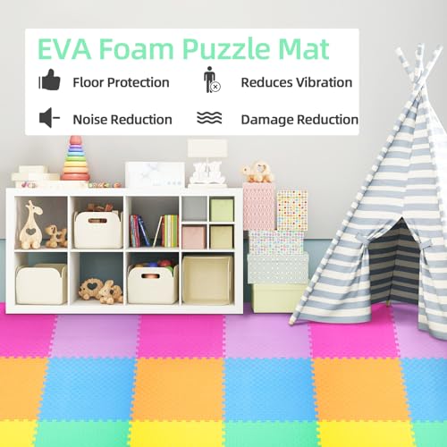 Puzzle Exercise Mat with EVA Foam Interlocking Tiles for MMA, Gymnastics and Home Gym H787