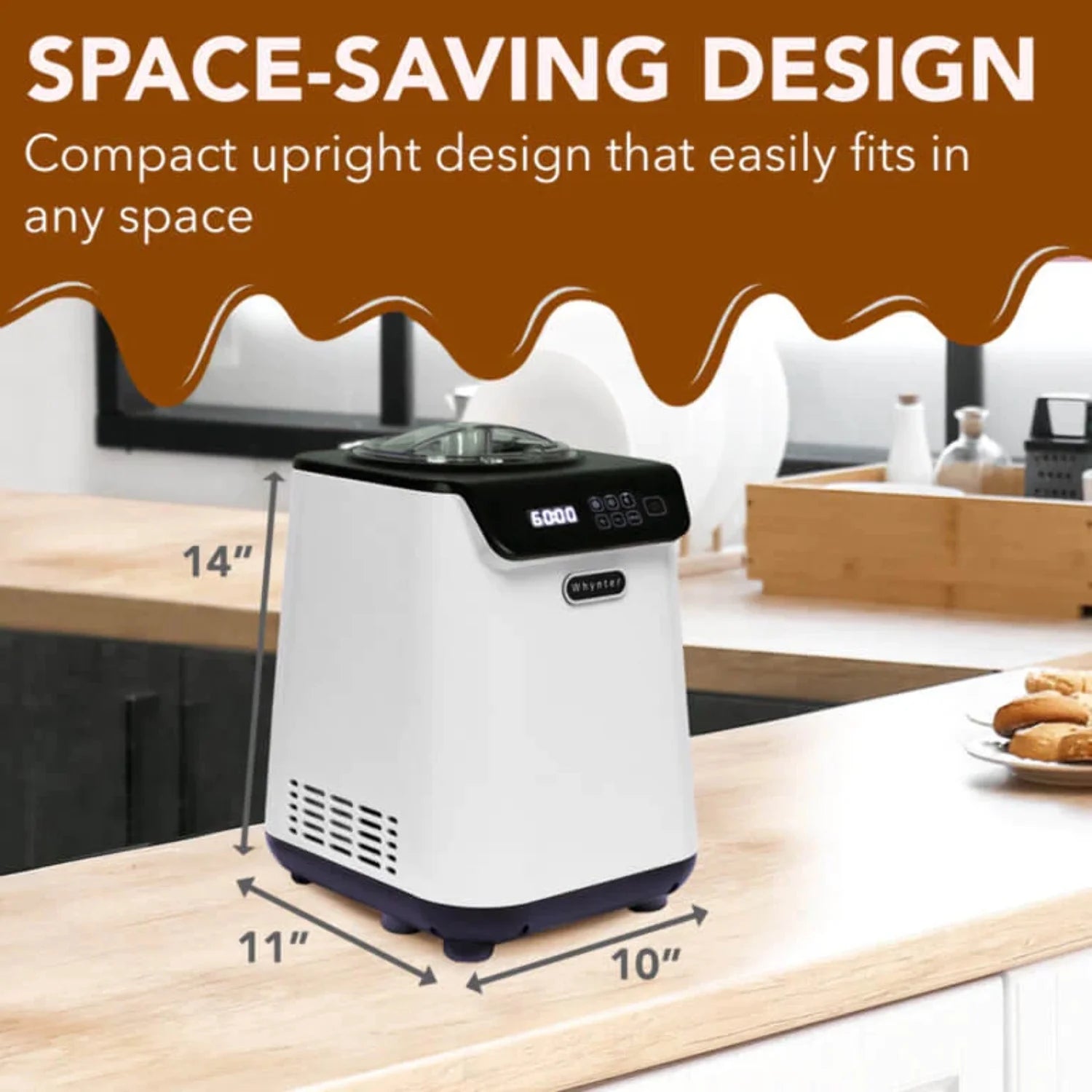Compact Upright Automatic Ice Cream Maker with Stainless Steel Bowl K781