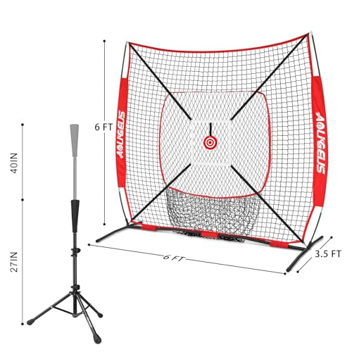 Baseball Softball Practice Net with Batting Tee and Strike Zone Target O4170