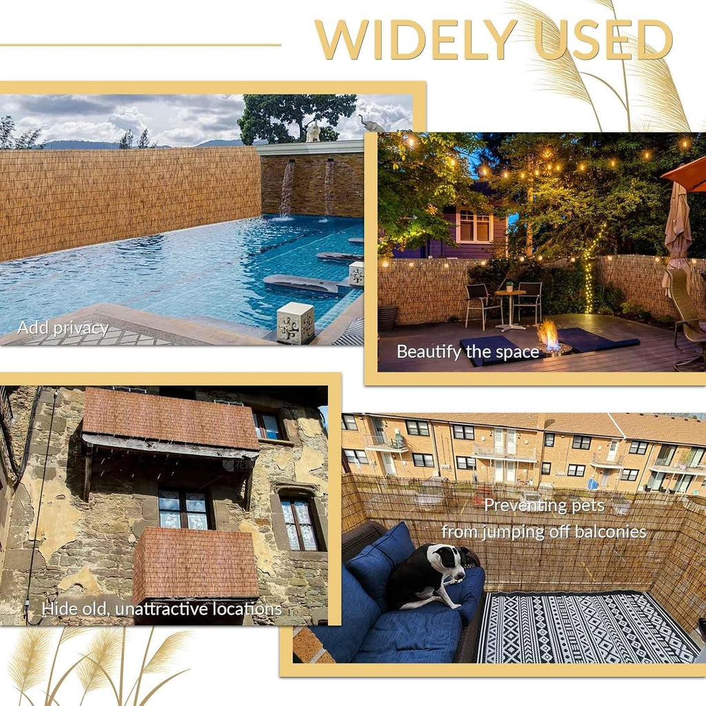 Bamboo Fencing Roll 2x10ft Outdoor Privacy Garden Fence L99329