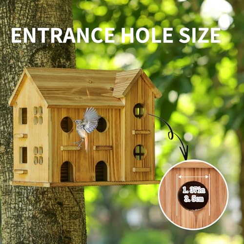 10 Hole Hanging Birdhouse Kit for Outdoor DIY Garden Decor G2511