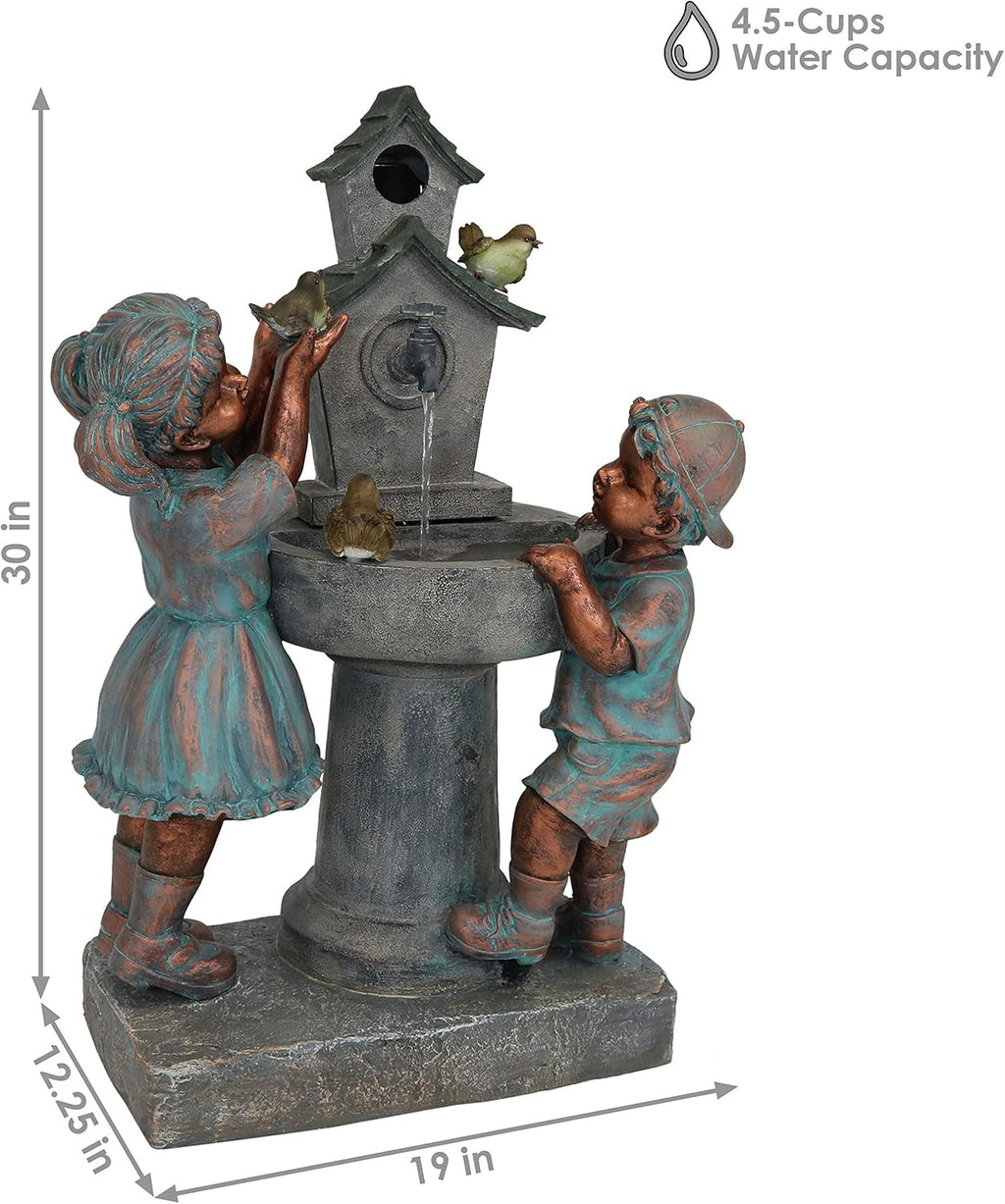 Outdoor Water Fountain with Bird Bath Design H330057