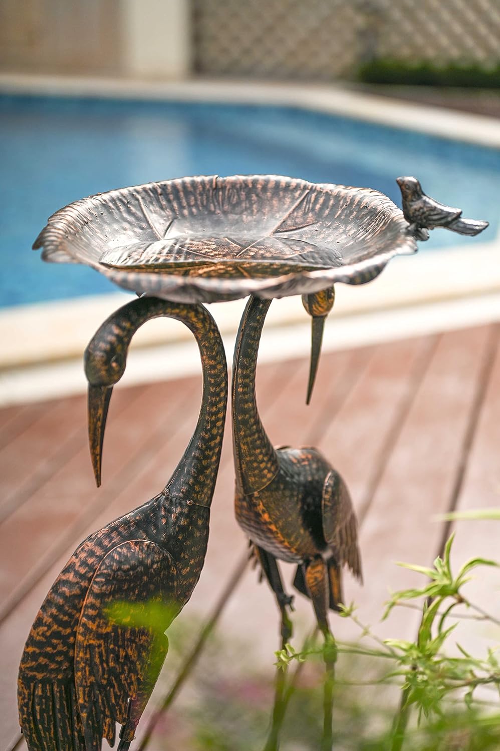 Large Crane Bird Metal Garden Art Heron Sculpture Lawn Ornament O3278