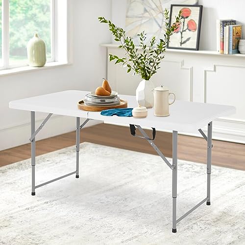 Folding Table 4 FT Heavy Duty Plastic with Carrying Handle W949447