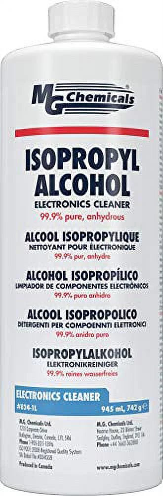MG Chemicals 99.9% Isopropyl Alcohol Electronics Cleaner, 945 mL Liquid Bottle