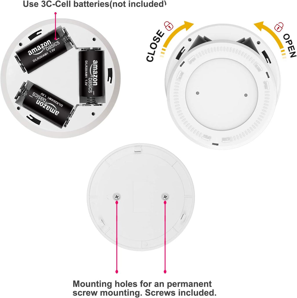 Motion Sensor Ceiling Light Cordless Battery Powered LED Warm White for Indoor X5085