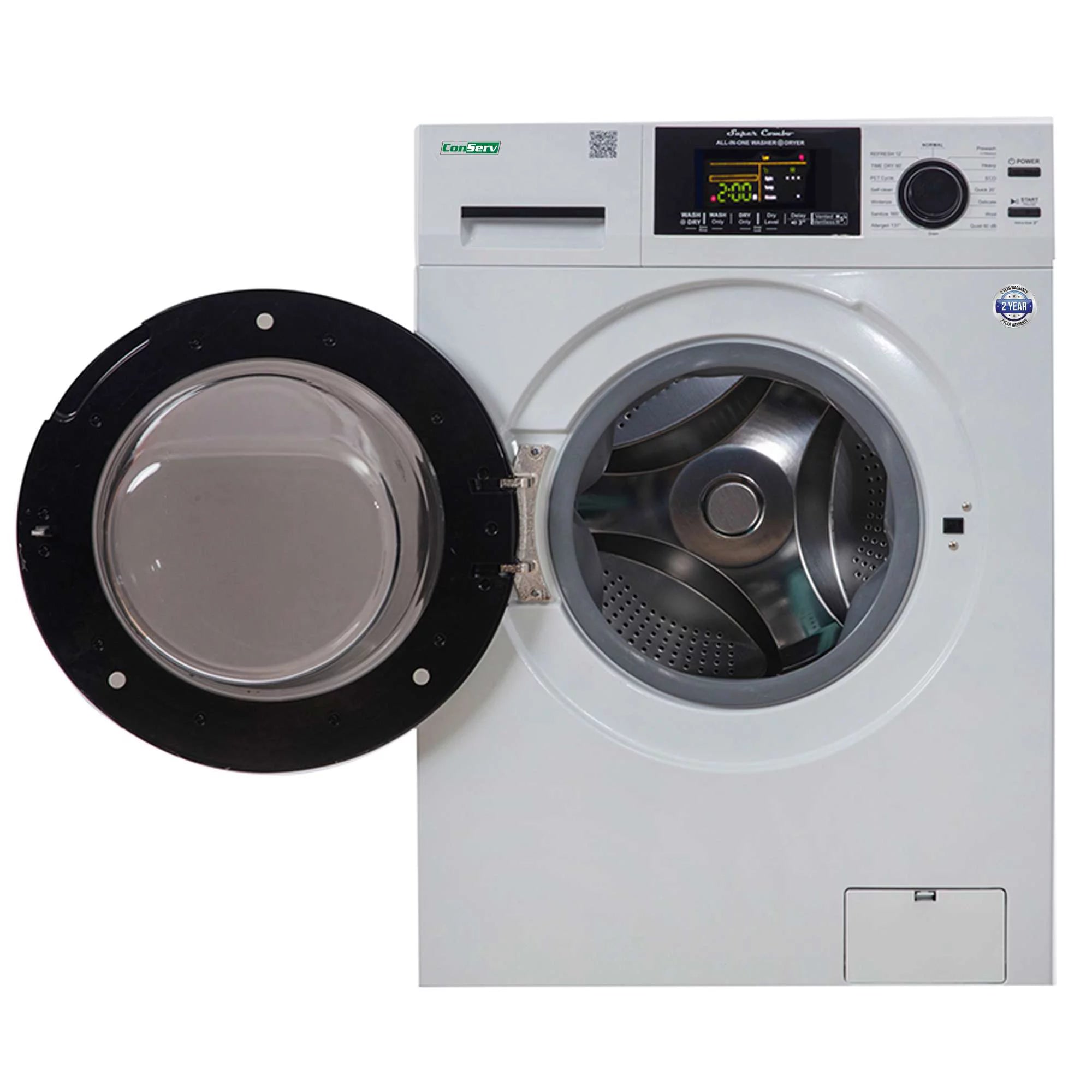 Compact Combo Washer Dryer with Pet Cycle, White H650
