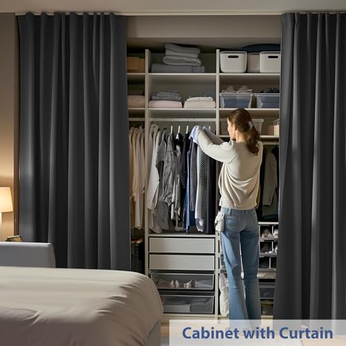 Room Divider Curtain Track Set, Blackout Panel, 8.3ft Wide A844312
