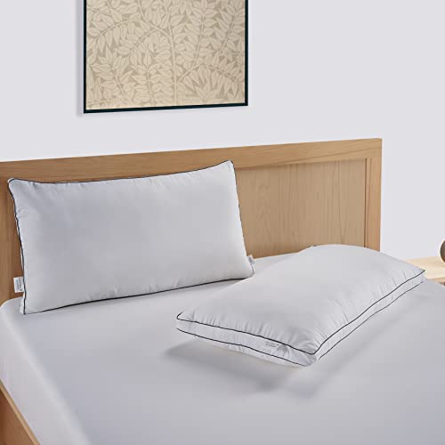 Bed Pillows King Size Set of 2 - Soft Gusseted Pillow for Sleepers Z7784