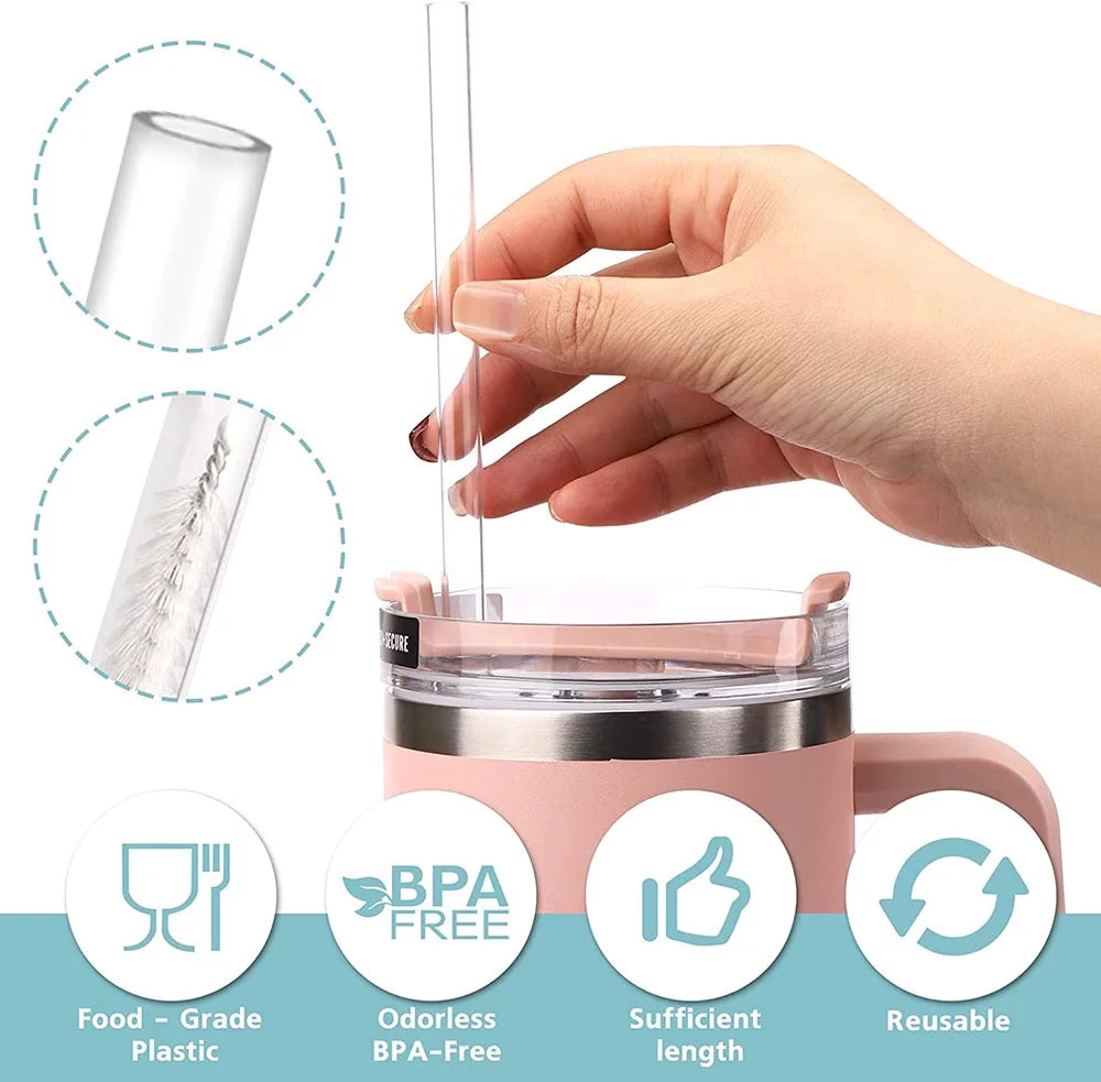 40 oz Stainless Steel Insulated Travel Tumbler with Straw J8233