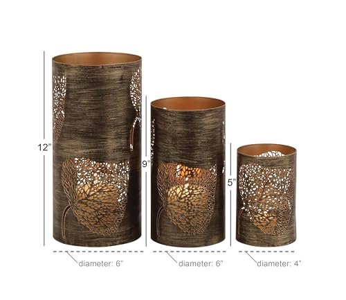 Eclectic Metal Hurricane Candle Decorative Lantern, 3 Count N481