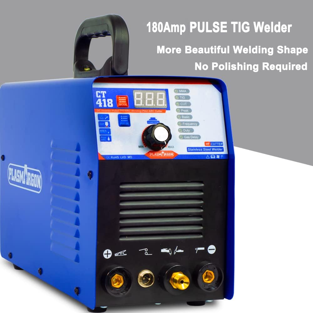 Plasma Cutter TIG Stick Welder 3 in 1 Combo, 180A Pulse, 110/220V Dual Voltage G6176