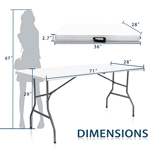 Folding Table 5 FT Plastic Portable for Dining Picnic Camping E74421