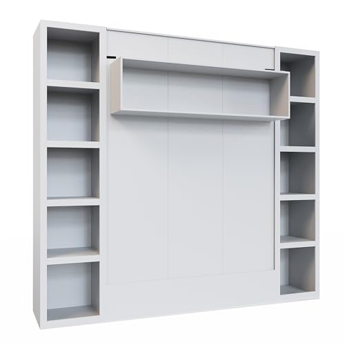 Queen Murphy Wall Bed with Two Bookshelves Z468