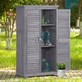 Outdoor Storage Cabinet, Garden Wood Tool Shed, Outside Wooden Shed Closet with Shelves and Latch for Yard, Patio, Deck and Porch for Yard Patio Deck (Natural)