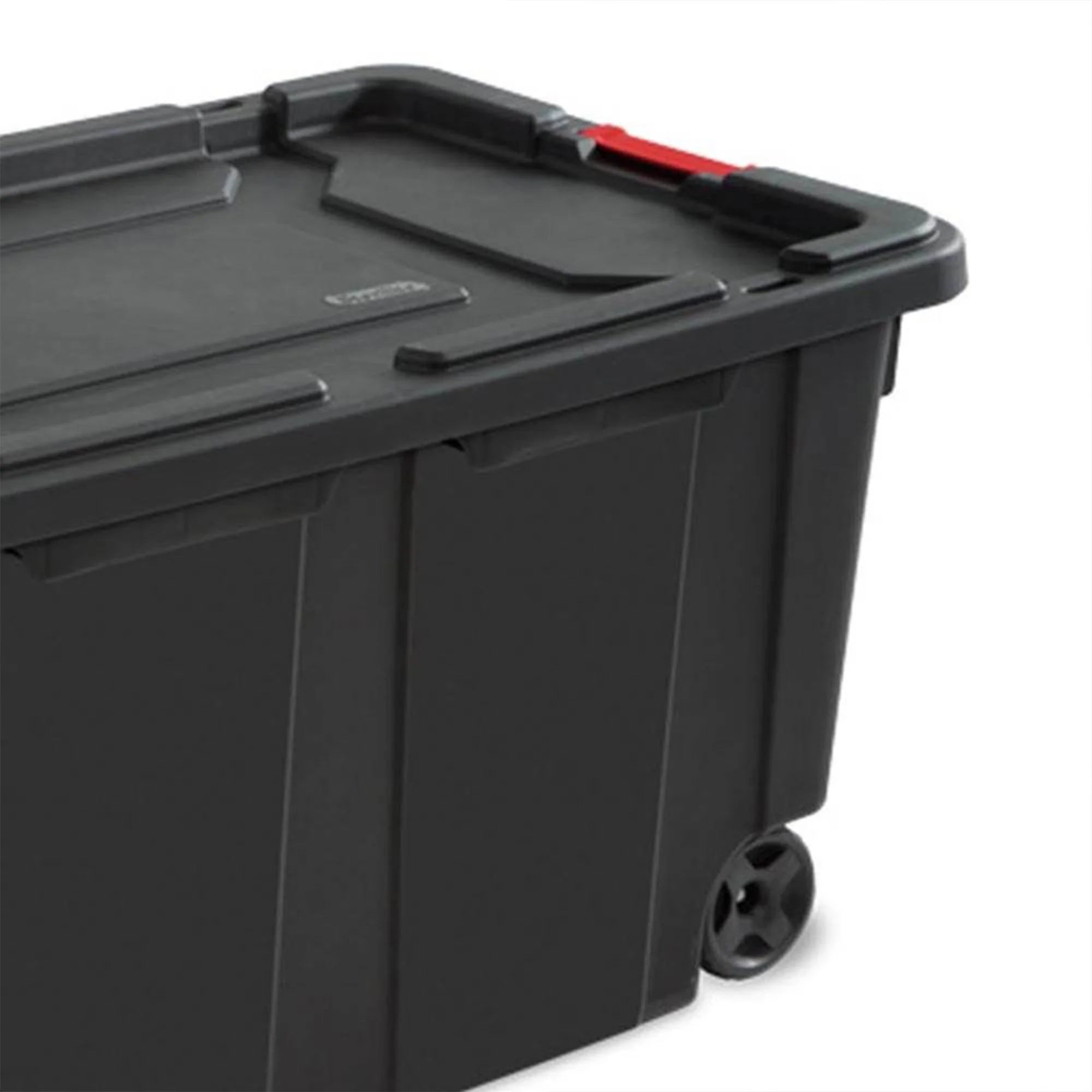 40 Gallon Wheeled Industrial Storage Tote, Black (8 Pack) X858