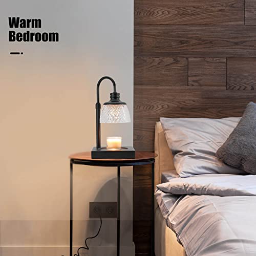 Candle Warmer Lamp with Dimmer, Height Adjustable, 2 Bulbs, Black D658