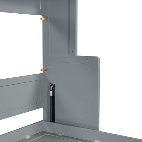 Queen Size Murphy Bed with Cabinet and LED Lights M1232
