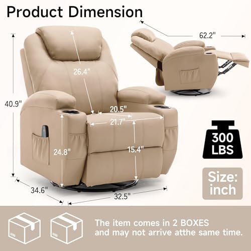 Rocking Recliner Chair with Massage and Heat for Adults H49678