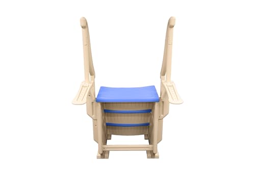 In-Pool Inground Pool Step with 2 Handrails and Adjustable Mounting Brackets, Grey Treads N557