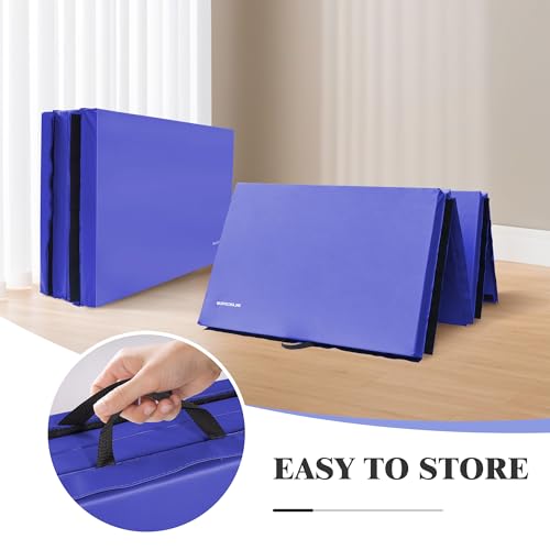 Folding Exercise Gymnastics Mat 4x10x3 Inch with Carrying Handles C40381