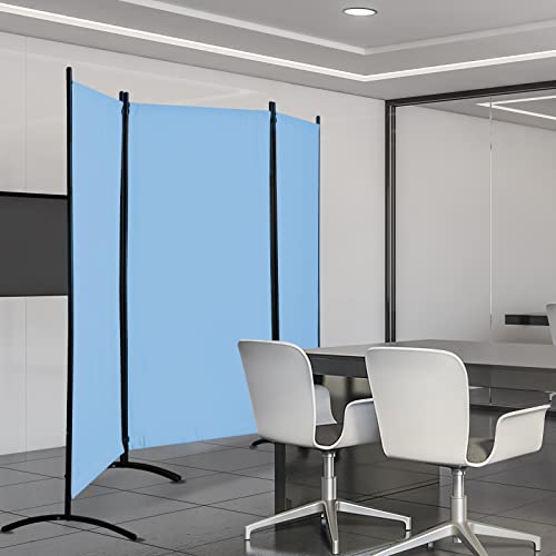 4 Panel Folding Room Divider Privacy Screen with Steel Frame F2996