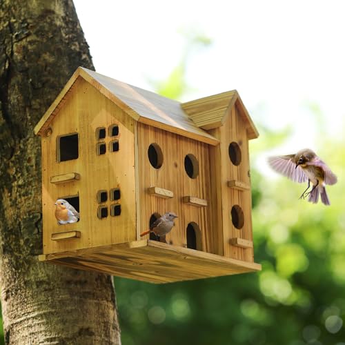 10 Hole Hanging Birdhouse Kit for Outdoor DIY Garden Decor G2511