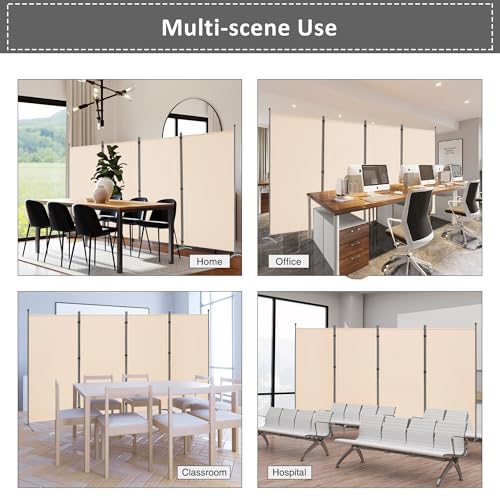 3 Panel Room Divider Folding Partition Privacy Screens, Freestanding Fabric Panel, 102" W x 71" H S7520