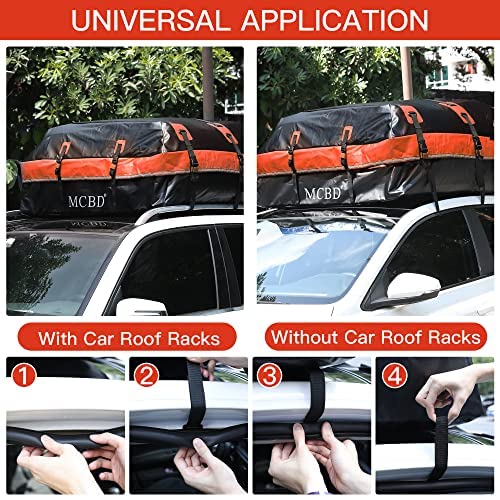 Soft-Shell Waterproof Rooftop Cargo Carrier, 21 Cubic Feet, with Straps and Storage Bag I12135