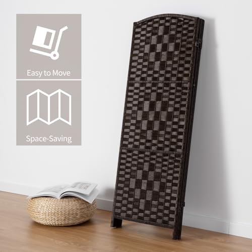 3 Panel Folding Room Divider, Dark Mocha Privacy Screen K453