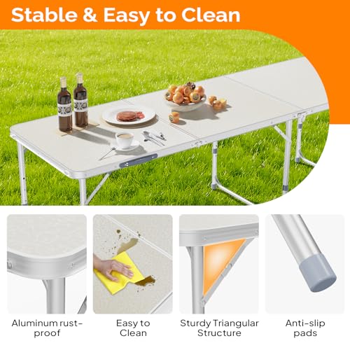 3ft Aluminum Folding Camping Table with Carrying Handle O3096
