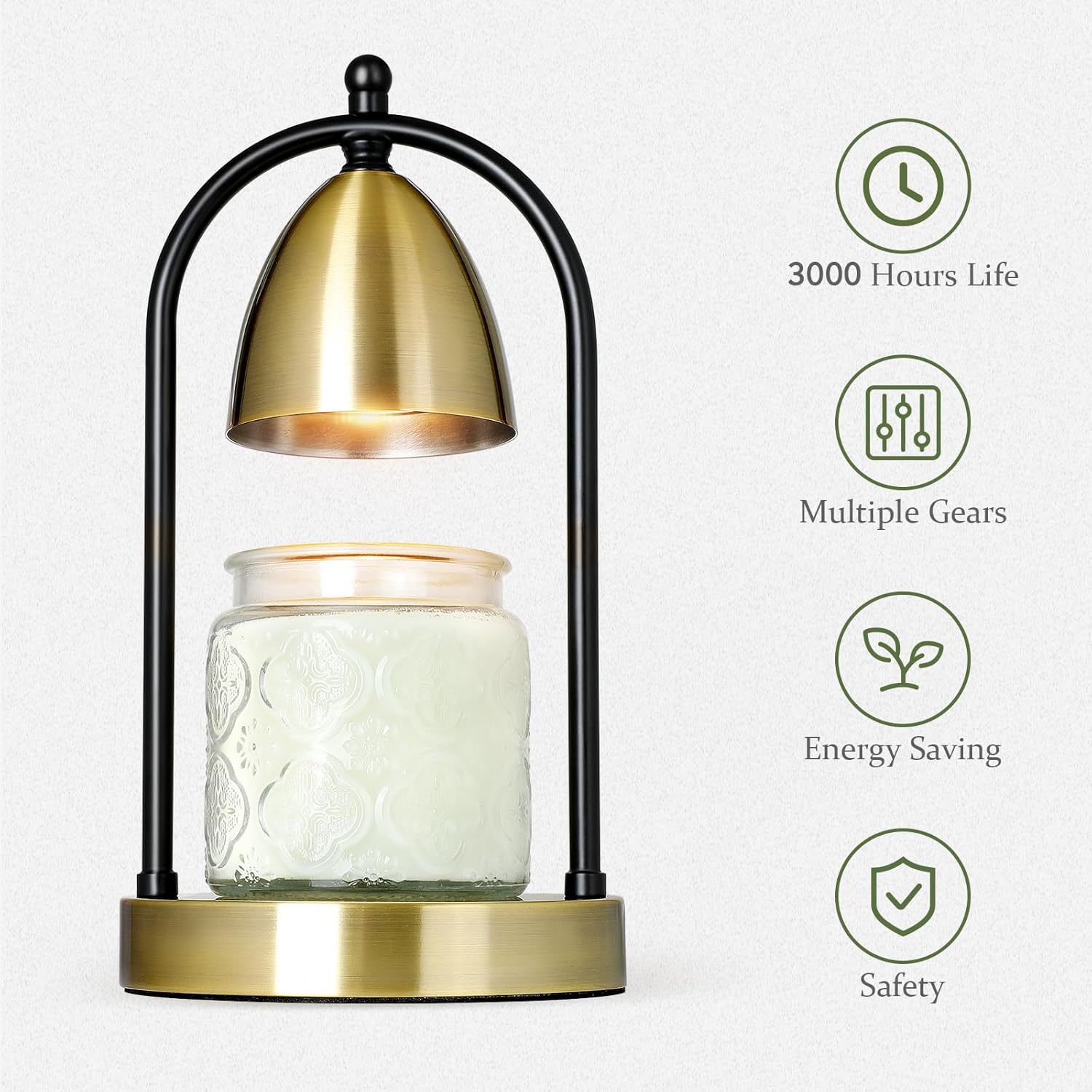 Candle Warmer Lamp with Timer, Dimmable, Auto Shut Off, 2 Bulbs U87647