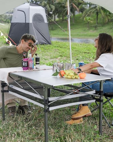 Folding Camping Table Aluminum Roll Up Portable Picnic Table Q486920