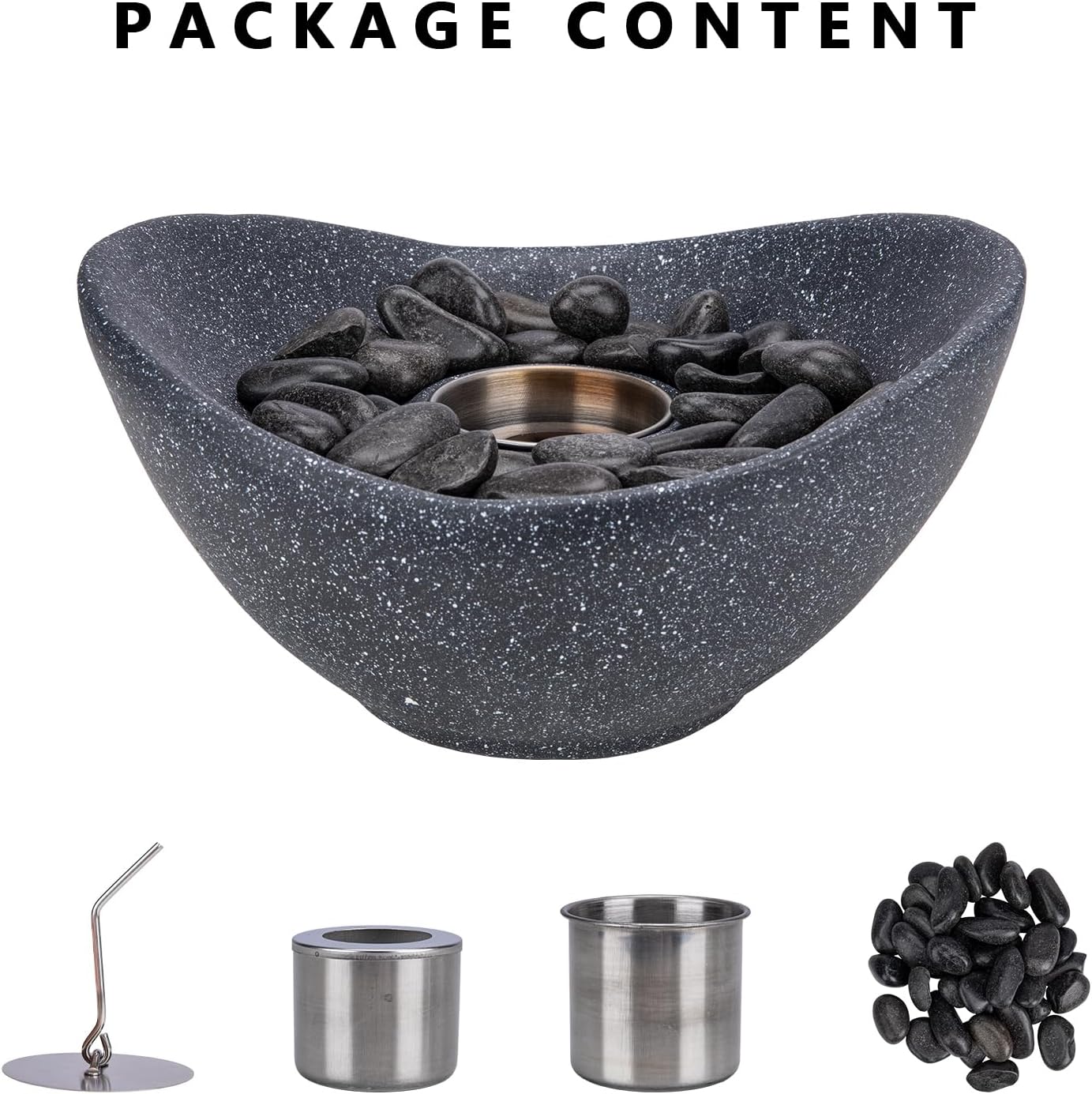 Tabletop Fire Pit Bowl, Multi-Fuel Portable Fireplace for Indoor and Outdoor Use, 11 Inch P9670
