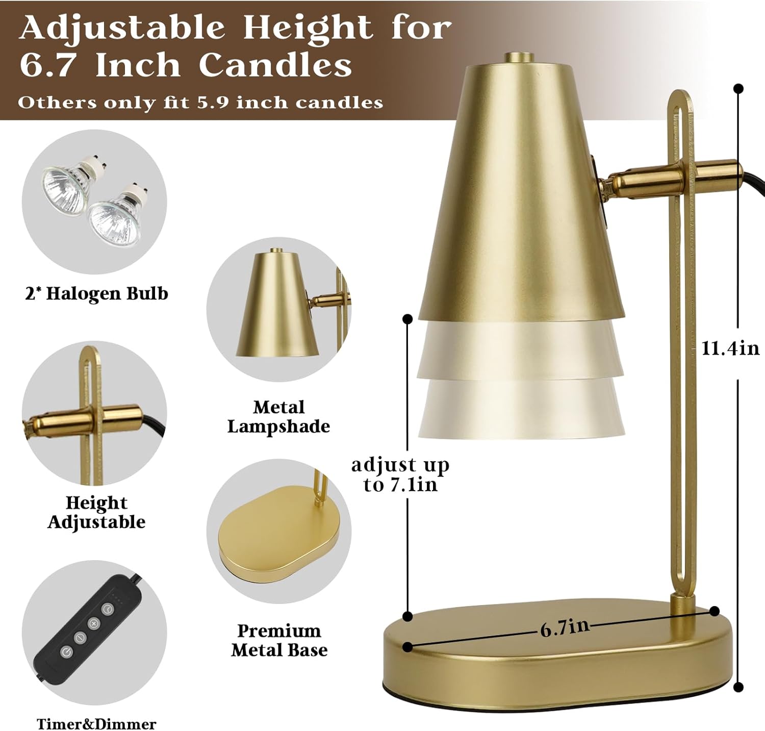 Candle Warmer Lamp with Timer and Dimmer B769