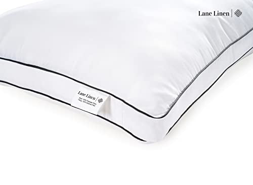 Bed Pillows King Size Set of 2 - Soft Gusseted Pillow for Sleepers Z7784