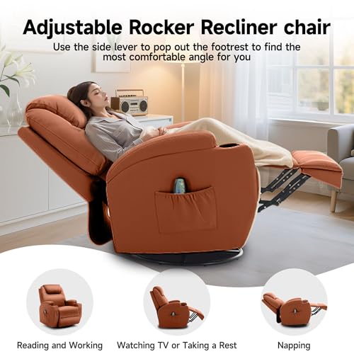 Rocking Recliner Chair with Massage and Heat for Adults H49678
