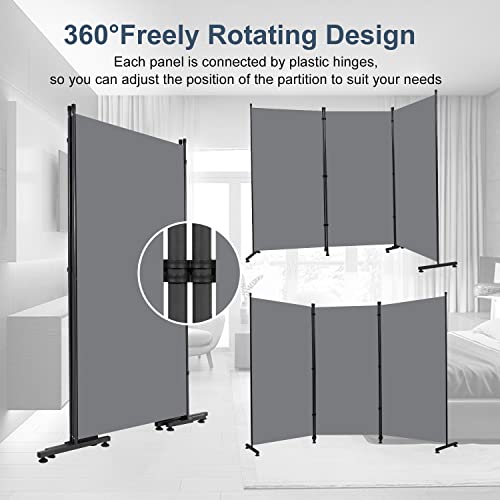 Room Divider 6ft 3 Panel Portable Fabric Partition Screen D7135